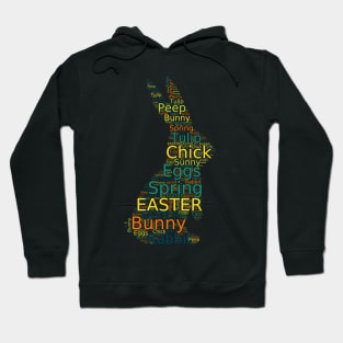 Cute Colorful Bunny Easter Words Hoodie